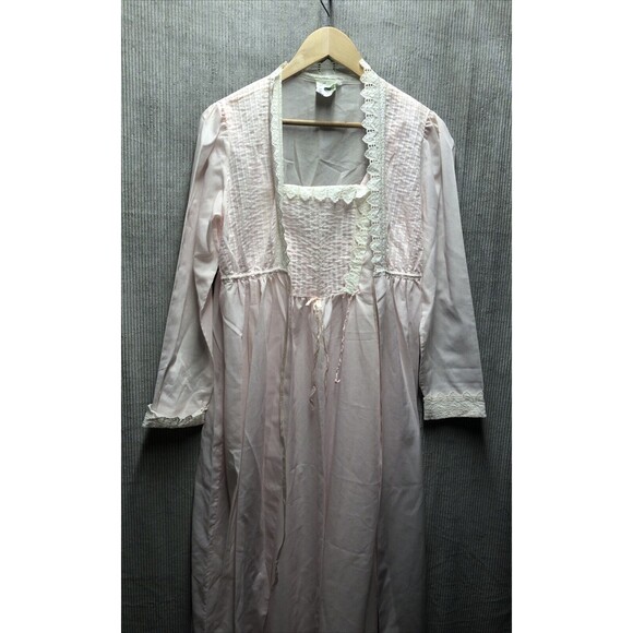 Vintage Juli Of Slumbertogs Bonwit Teller Gown & Robe Pink Tradwife Grandmacore